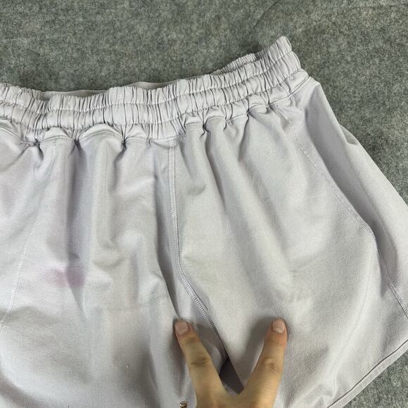 Lululemon Hotty Hot Short Womens 6 Tall Silver Lilac Lavender Running Flaws - Picture 11 of 11